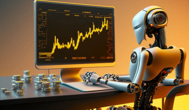 Robot con ícono de IA